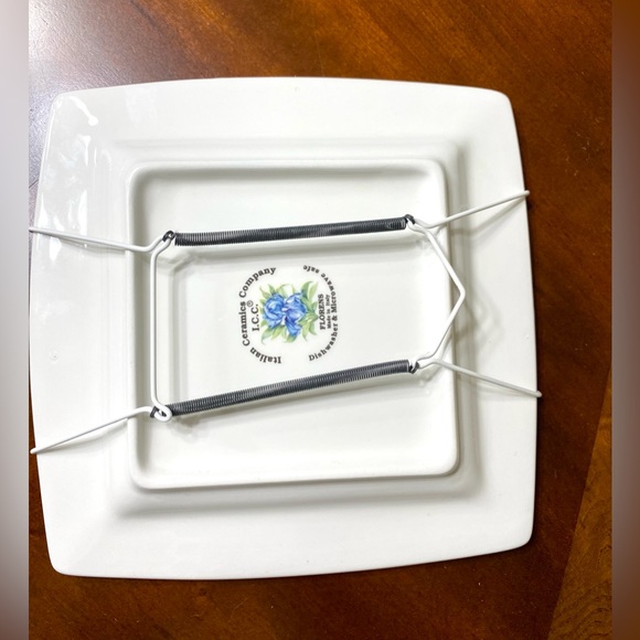 PLATE ITALIAN CERAMICS COMPANY I.C.C. Florence Calla Lily 8"X8" Collectible - Picture 8 of 10